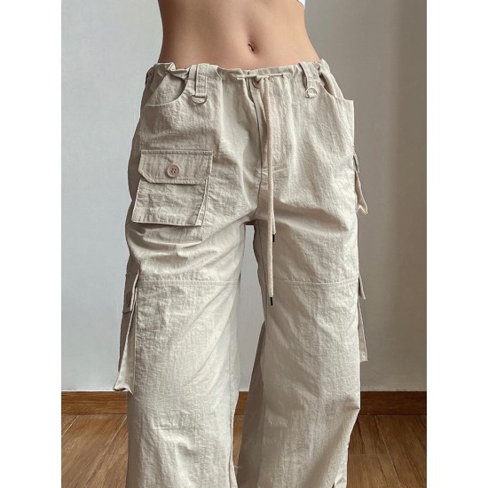 Pocket Patchwork Straight Baggy Casual Cargo Pants Pocket Patchwork Straight Baggy Casual Cargo Pants