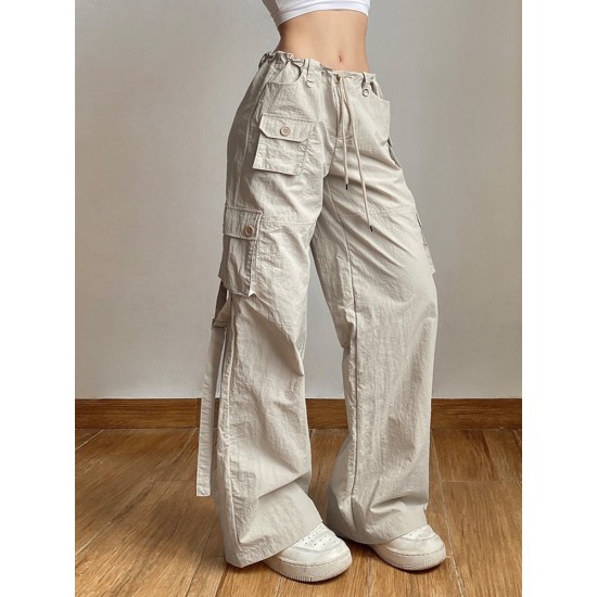 Pocket Patchwork Straight Baggy Casual Cargo Pants Pocket Patchwork Straight Baggy Casual Cargo Pants