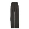 Grey Cargo Fashion Lace Up Pocket Low Rise Casual Pants