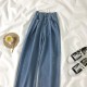 Streetwear Straight Solid Color High Waist Trouser Baggy Fashion Streetwear Straight Solid Color High Waist Trouser Baggy Fashion