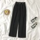 Streetwear Straight Solid Color High Waist Trouser Baggy Fashion Streetwear Straight Solid Color High Waist Trouser Baggy Fashion