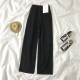 Streetwear Straight Solid Color High Waist Trouser Baggy Fashion Streetwear Straight Solid Color High Waist Trouser Baggy Fashion