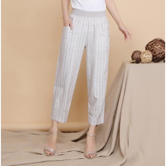 Middle-aged Lady Elastic Waist Loose Casual Pants Middle-aged Lady Elastic Waist Loose Casual Pants