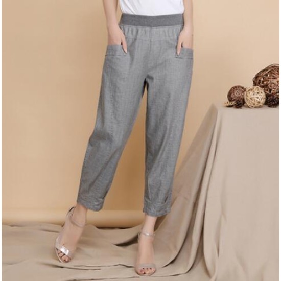 Middle-aged Lady Elastic Waist Loose Casual Pants Middle-aged Lady Elastic Waist Loose Casual Pants