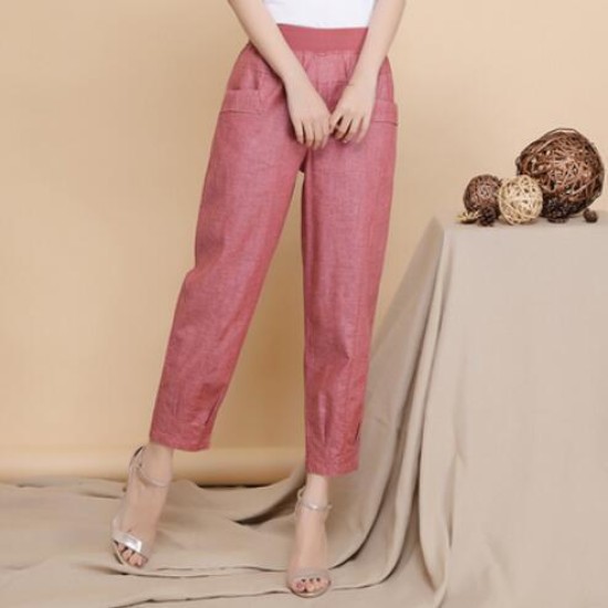 Middle-aged Lady Elastic Waist Loose Casual Pants Middle-aged Lady Elastic Waist Loose Casual Pants