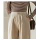 Wide Leg Pants Women Cotton Linen High Waist Pants Solid Color Pockets Wide Leg Pants Women Cotton Linen High Waist Pants Solid Color Pockets