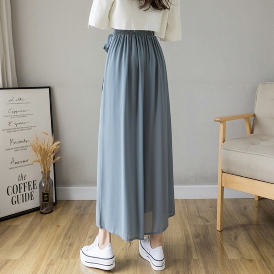 Style Women Pleated Chiffon Trousers Plus Size High Waist Pants Style Women Pleated Chiffon Trousers Plus Size High Waist Pants