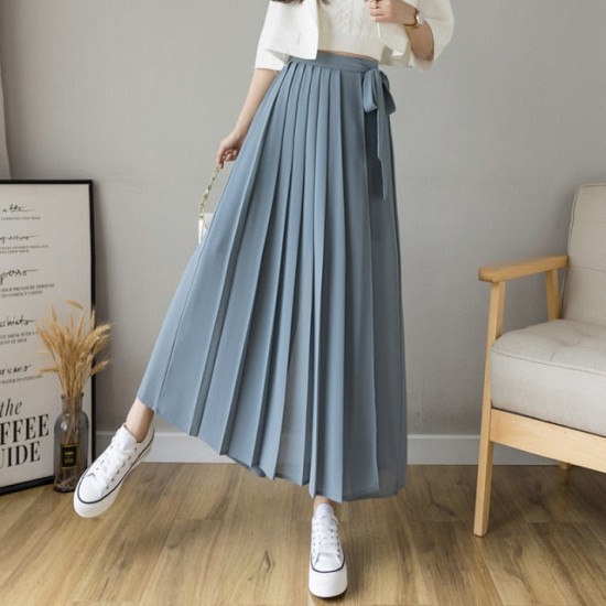 Style Women Pleated Chiffon Trousers Plus Size High Waist Pants Style Women Pleated Chiffon Trousers Plus Size High Waist Pants