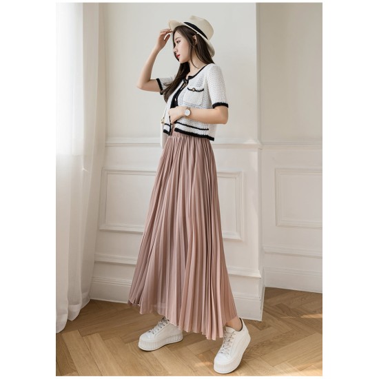 Loose Pleated Chiffon Pants Elastic High Waist Thin Wide Leg Pants Loose Pleated Chiffon Pants Elastic High Waist Thin Wide Leg Pants
