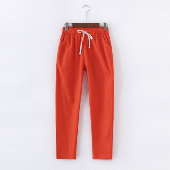 Linen Pants for Women Trousers Loose Casual Solid Color Harem Pants Linen Pants for Women Trousers Loose Casual Solid Color Harem Pants