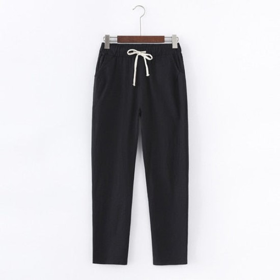 Linen Pants for Women Trousers Loose Casual Solid Color Harem Pants Linen Pants for Women Trousers Loose Casual Solid Color Harem Pants