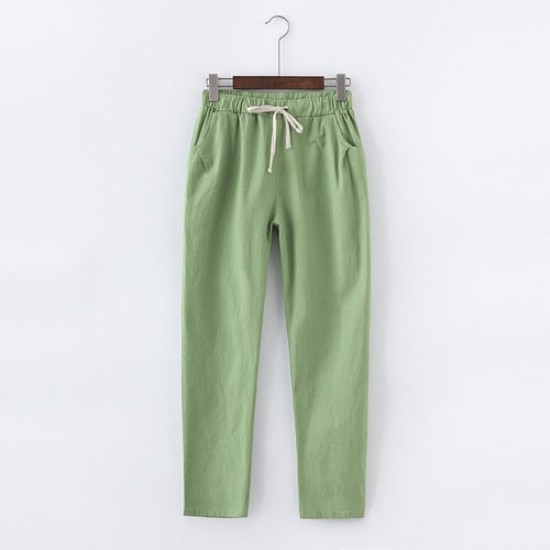 Linen Pants for Women Trousers Loose Casual Solid Color Harem Pants Linen Pants for Women Trousers Loose Casual Solid Color Harem Pants