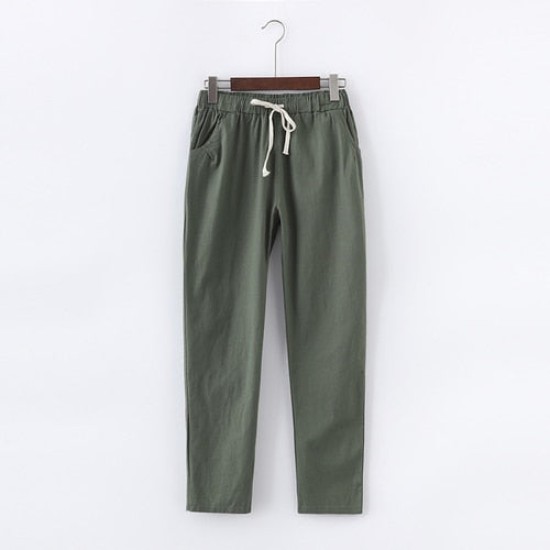 Linen Pants for Women Trousers Loose Casual Solid Color Harem Pants Linen Pants for Women Trousers Loose Casual Solid Color Harem Pants