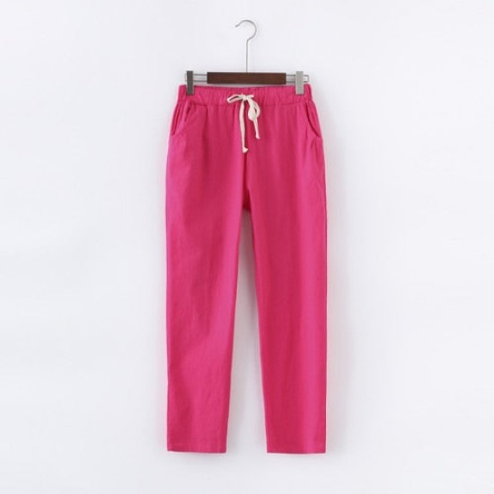 Linen Pants for Women Trousers Loose Casual Solid Color Harem Pants Linen Pants for Women Trousers Loose Casual Solid Color Harem Pants