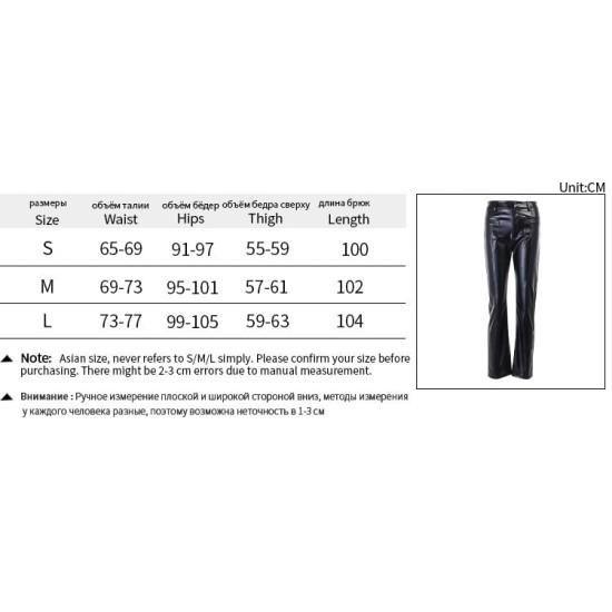 Faux Leather Pant Pockets Straight Pant Trousers Elegant High Waist Office Faux Leather Pant Pockets Straight Pant Trousers Elegant High Waist Office
