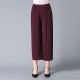 High Wide Leg Pants Elastic Waist Pleated Calf-Length Pants Casual High Wide Leg Pants Elastic Waist Pleated Calf-Length Pants Casual