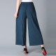High Wide Leg Pants Elastic Waist Pleated Calf-Length Pants Casual High Wide Leg Pants Elastic Waist Pleated Calf-Length Pants Casual