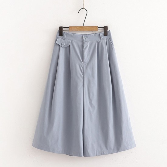 Cotton Midi Wide Leg Baggy Cropped Skirt Pants Cotton Midi Wide Leg Baggy Cropped Skirt Pants