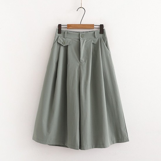 Cotton Midi Wide Leg Baggy Cropped Skirt Pants Cotton Midi Wide Leg Baggy Cropped Skirt Pants