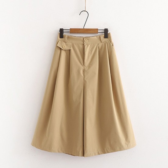 Cotton Midi Wide Leg Baggy Cropped Skirt Pants Cotton Midi Wide Leg Baggy Cropped Skirt Pants