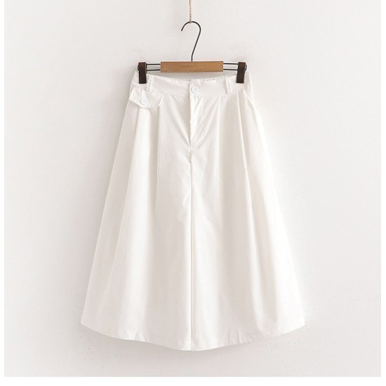 Cotton Midi Wide Leg Baggy Cropped Skirt Pants Cotton Midi Wide Leg Baggy Cropped Skirt Pants