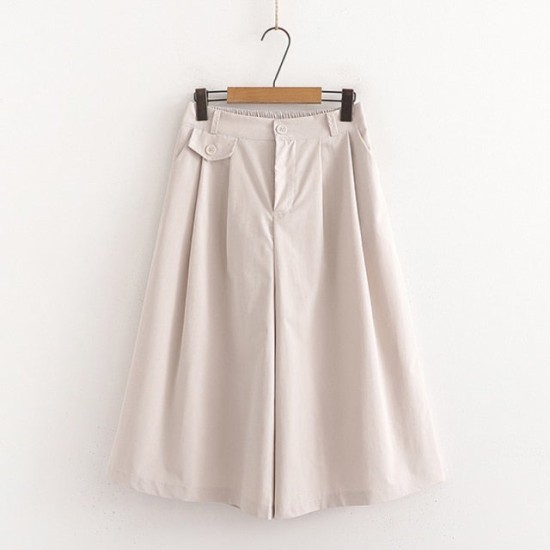 Cotton Midi Wide Leg Baggy Cropped Skirt Pants Cotton Midi Wide Leg Baggy Cropped Skirt Pants
