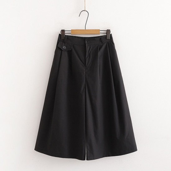 Cotton Midi Wide Leg Baggy Cropped Skirt Pants Cotton Midi Wide Leg Baggy Cropped Skirt Pants