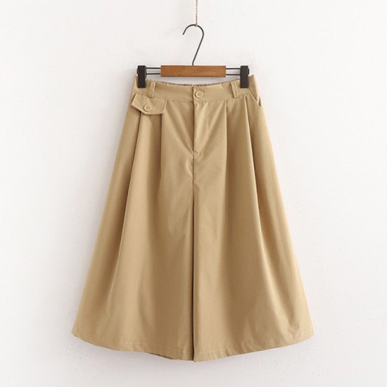 Cotton Midi Wide Leg Baggy Cropped Skirt Pants Cotton Midi Wide Leg Baggy Cropped Skirt Pants