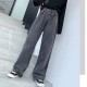 Streetwear Straight Solid Color High Waist Trouser Baggy Fashion Streetwear Straight Solid Color High Waist Trouser Baggy Fashion