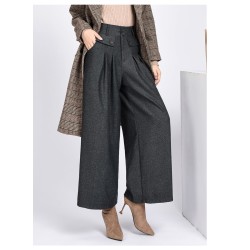 pants female high waist pleated wide leg pants capris for women trousers