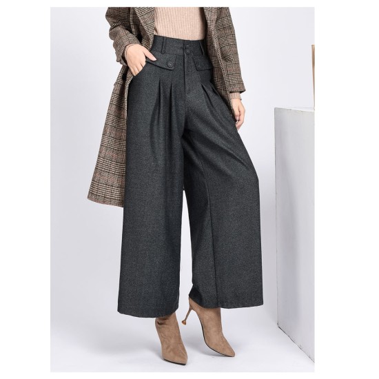 pants female high waist pleated wide leg pants capris for women trousers pants female high waist pleated wide leg pants capris for women trousers