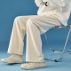 Pant Casual Solid Wide Leg Pants Woman Elastic Waist Loose Trousers Pant Casual Solid Wide Leg Pants Woman Elastic Waist Loose Trousers
