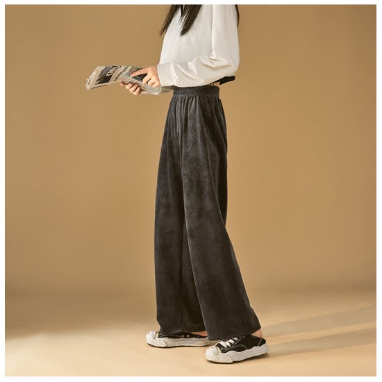 Pant Casual Solid Wide Leg Pants Woman Elastic Waist Loose Trousers Pant Casual Solid Wide Leg Pants Woman Elastic Waist Loose Trousers