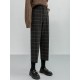 Checkered Plaid Wide Leg High Waist Straight Capris Wild Trousers Checkered Plaid Wide Leg High Waist Straight Capris Wild Trousers