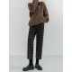 Checkered Plaid Wide Leg High Waist Straight Capris Wild Trousers Checkered Plaid Wide Leg High Waist Straight Capris Wild Trousers