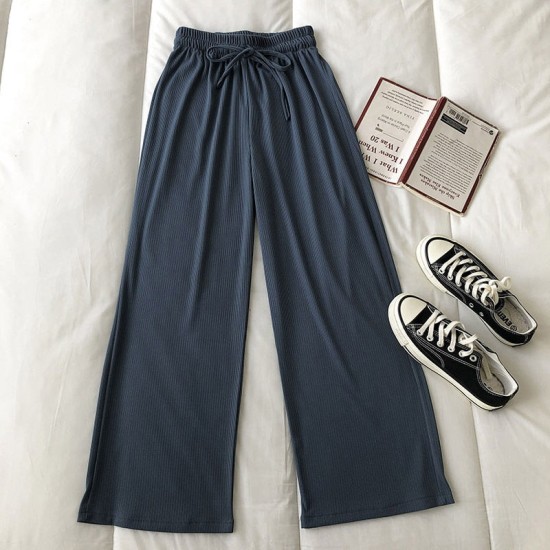 Style Wide Leg Long Pants Women Female Pants High Waist Trousers Style Wide Leg Long Pants Women Female Pants High Waist Trousers