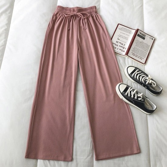 Style Wide Leg Long Pants Women Female Pants High Waist Trousers Style Wide Leg Long Pants Women Female Pants High Waist Trousers
