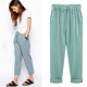 Linen Cotton Candy Color Casual Harem Pant Linen Cotton Candy Color Casual Harem Pant
