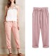 Linen Cotton Candy Color Casual Harem Pant Linen Cotton Candy Color Casual Harem Pant