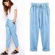 Linen Cotton Candy Color Casual Harem Pant Linen Cotton Candy Color Casual Harem Pant